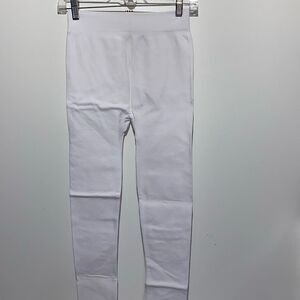 Aura Via Women's White High Rise Stretchy Ankle Leggings One Size NWT
